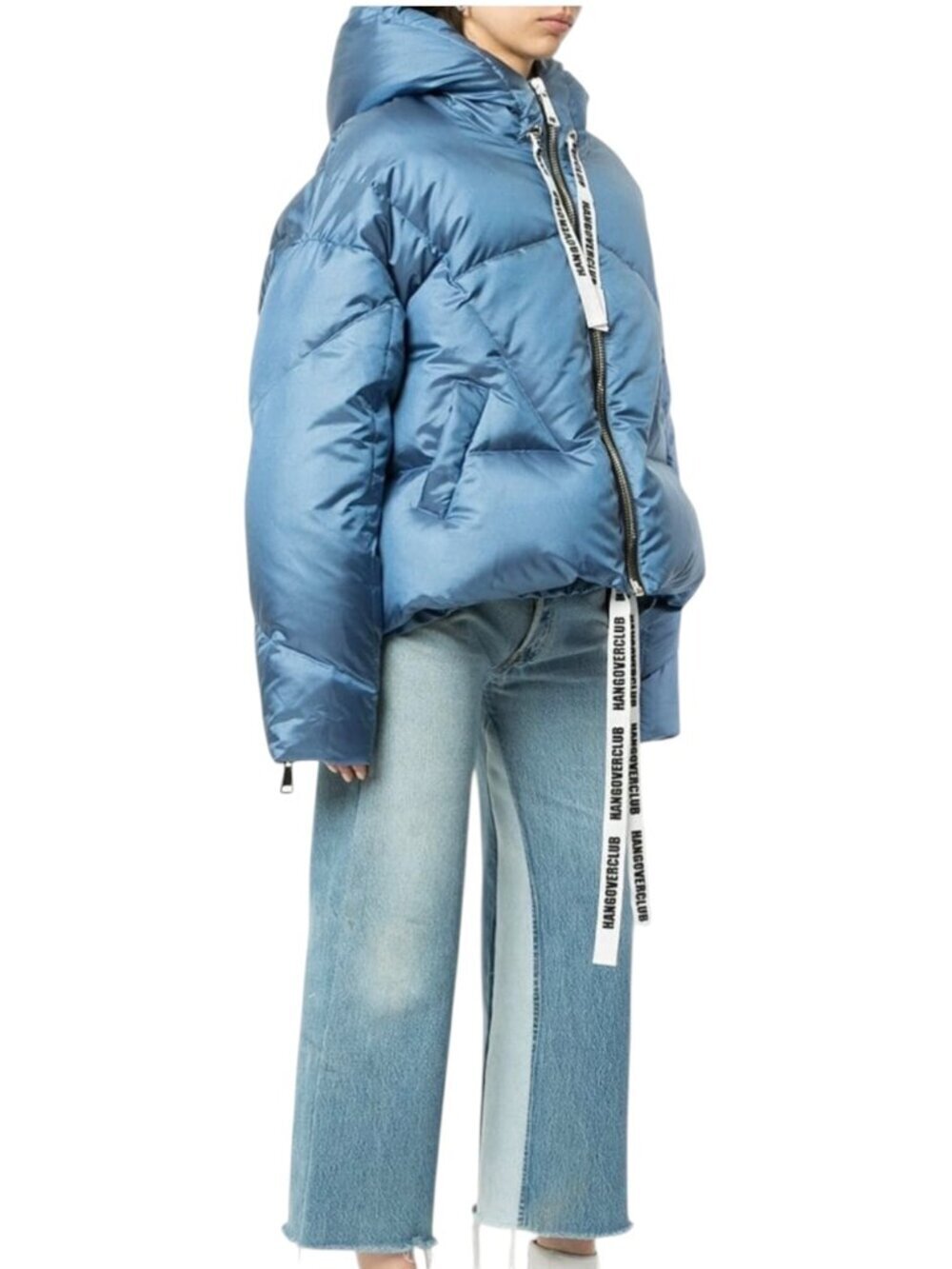 Khrisjoy x Hangover Club Blue Oversized Puffer Jacket NWT L